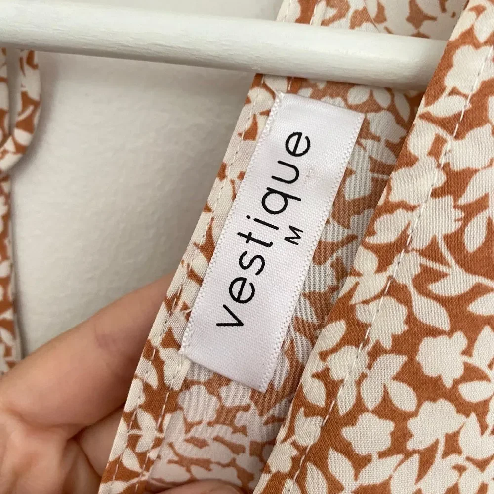 Vestique Orange and White Floral Crop Blouse - Picture 6 of 7